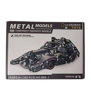 LilGruibao Toys Metal Car Building Kit NEW -332 Pcs. No 869-7 -Stainless Steel
